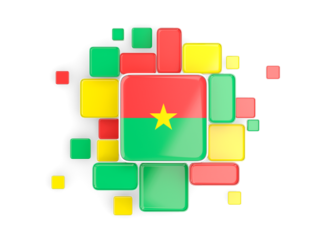 Background with square parts. Download flag icon of Burkina Faso at PNG format