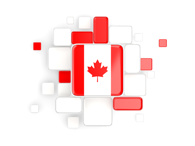 Background with square parts. Download flag icon of Canada at PNG format