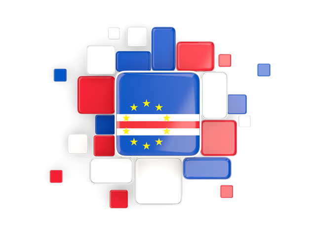 Background with square parts. Download flag icon of Cape Verde at PNG format