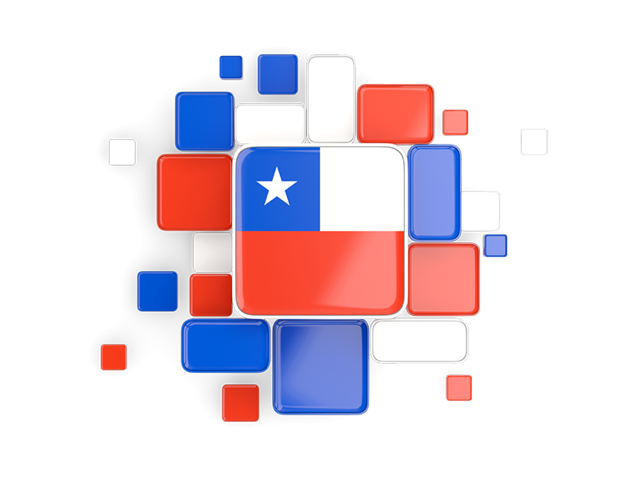 Background with square parts. Download flag icon of Chile at PNG format