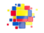 Colombia. Background with square parts. Download icon.