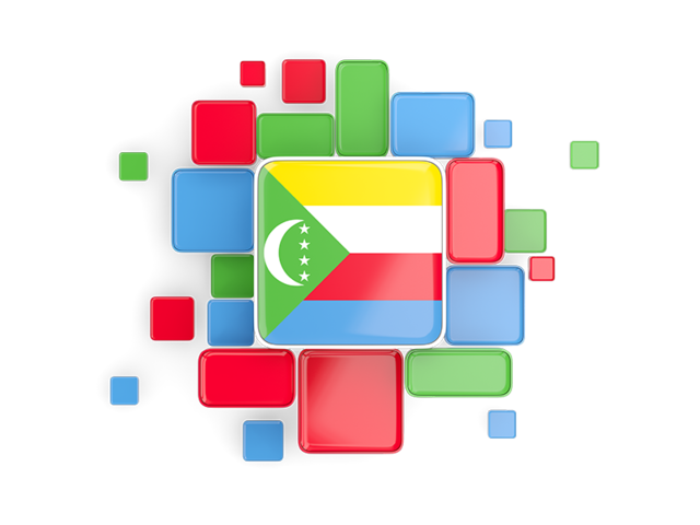 Background with square parts. Download flag icon of Comoros at PNG format