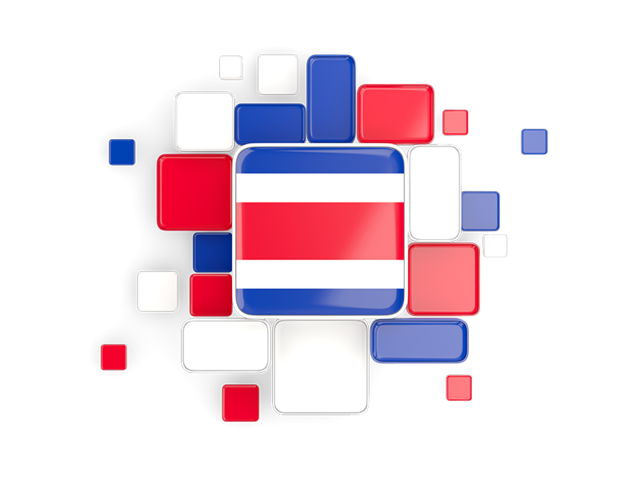 Background with square parts. Download flag icon of Costa Rica at PNG format