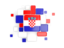 Croatia. Background with square parts. Download icon.