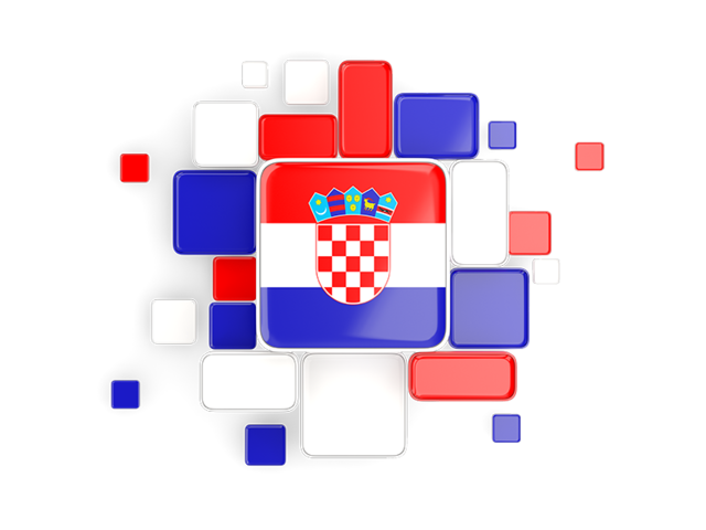 Background with square parts. Download flag icon of Croatia at PNG format