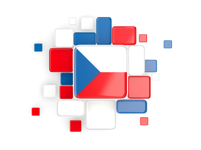 Background with square parts. Download flag icon of Czech Republic at PNG format