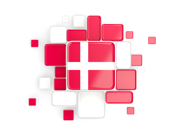 Background with square parts. Download flag icon of Denmark at PNG format