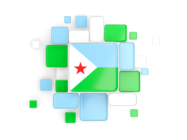 Background with square parts. Download flag icon of Djibouti at PNG format
