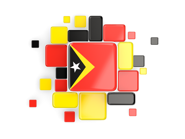 Background with square parts. Download flag icon of East Timor at PNG format