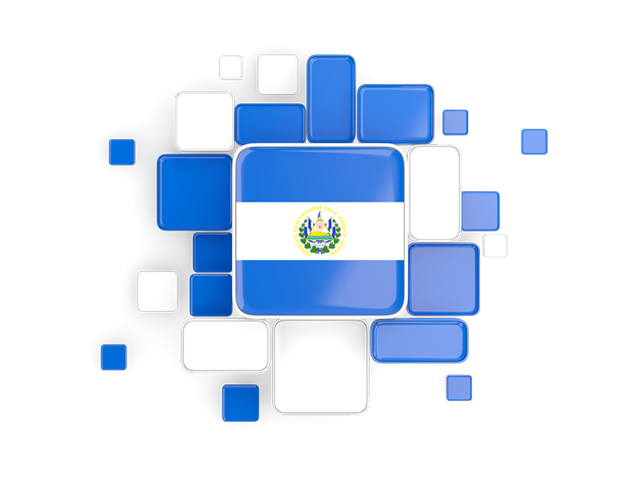 Background with square parts. Download flag icon of El Salvador at PNG format