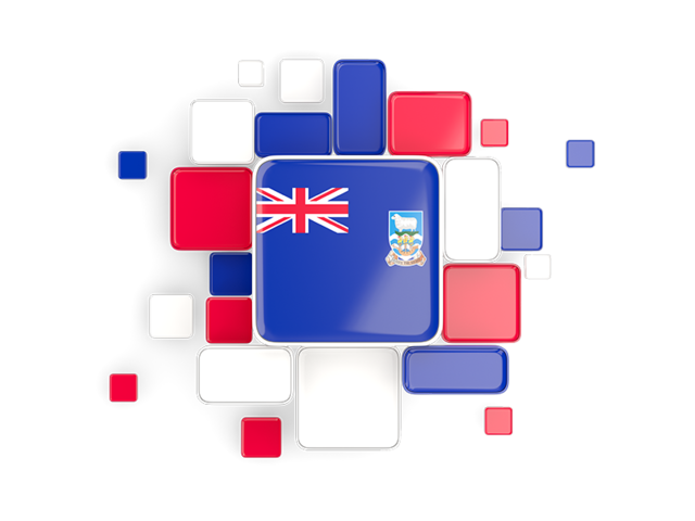Background with square parts. Download flag icon of Falkland Islands at PNG format