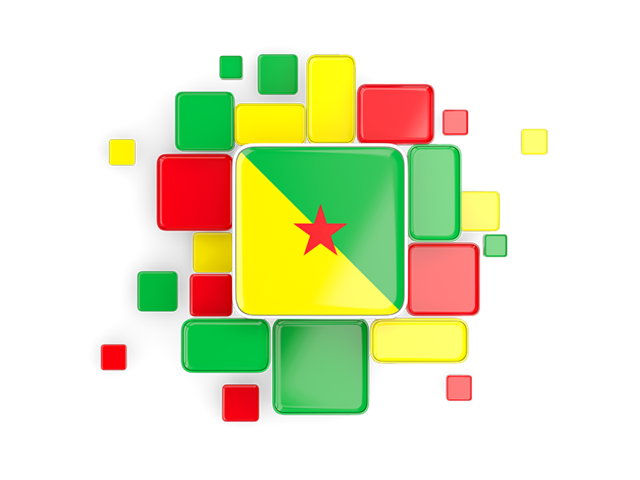 Background with square parts. Download flag icon of French Guiana at PNG format