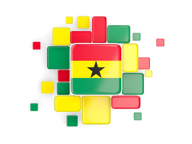 Background with square parts. Download flag icon of Ghana at PNG format