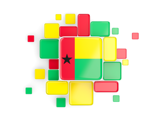 Background with square parts. Download flag icon of Guinea-Bissau at PNG format