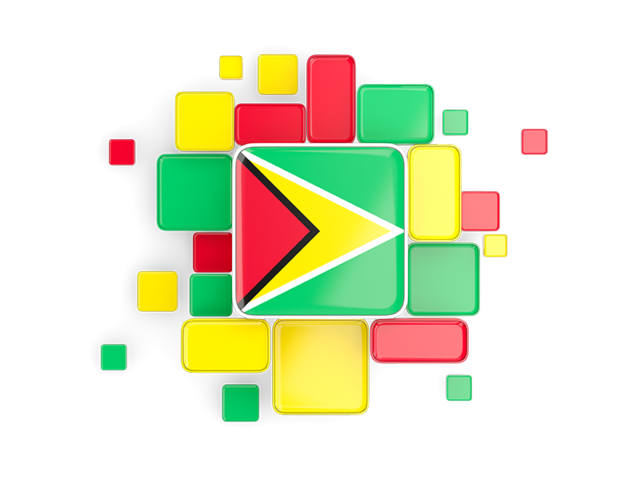 Background with square parts. Download flag icon of Guyana at PNG format