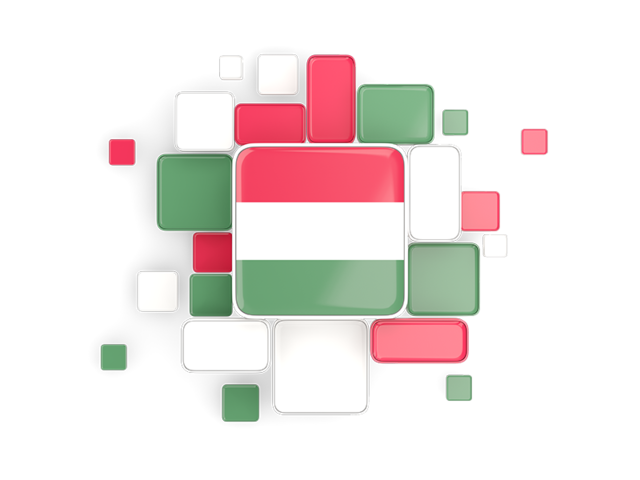 Background with square parts. Download flag icon of Hungary at PNG format