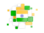 India. Background with square parts. Download icon.