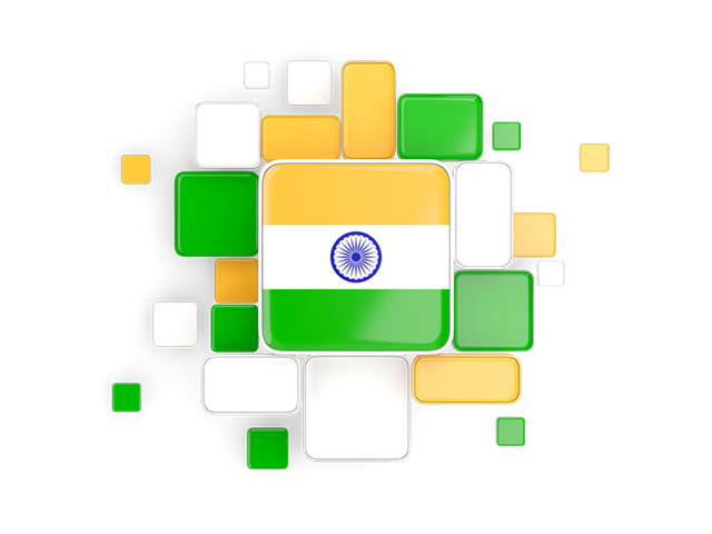 Background with square parts. Download flag icon of India at PNG format