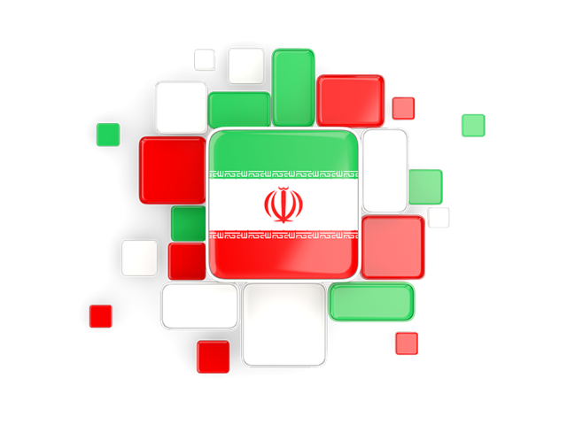 Background with square parts. Download flag icon of Iran at PNG format