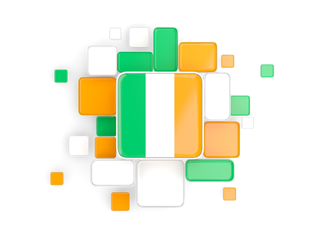Background with square parts. Download flag icon of Ireland at PNG format
