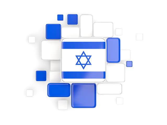 Background with square parts. Download flag icon of Israel at PNG format