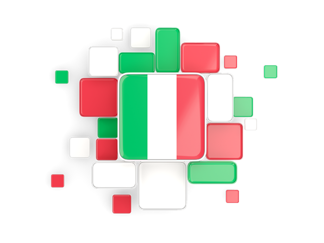 Background with square parts. Download flag icon of Italy at PNG format