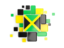 Jamaica. Background with square parts. Download icon.