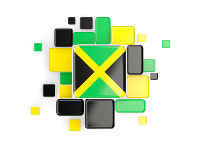 Background with square parts. Download flag icon of Jamaica at PNG format