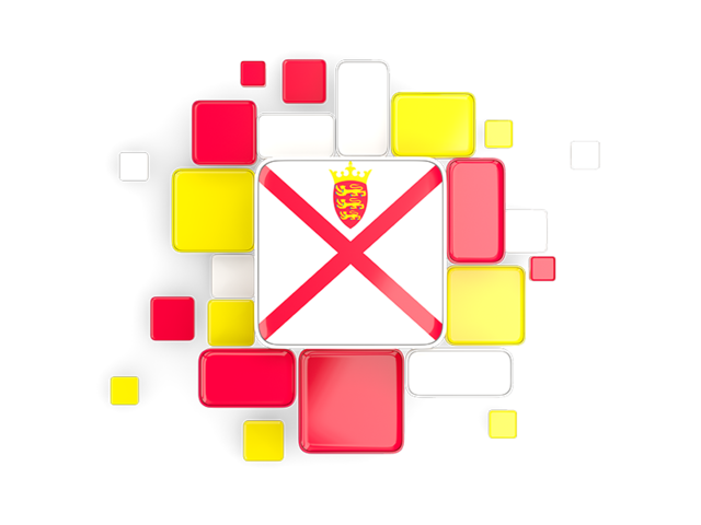 Background with square parts. Download flag icon of Jersey at PNG format