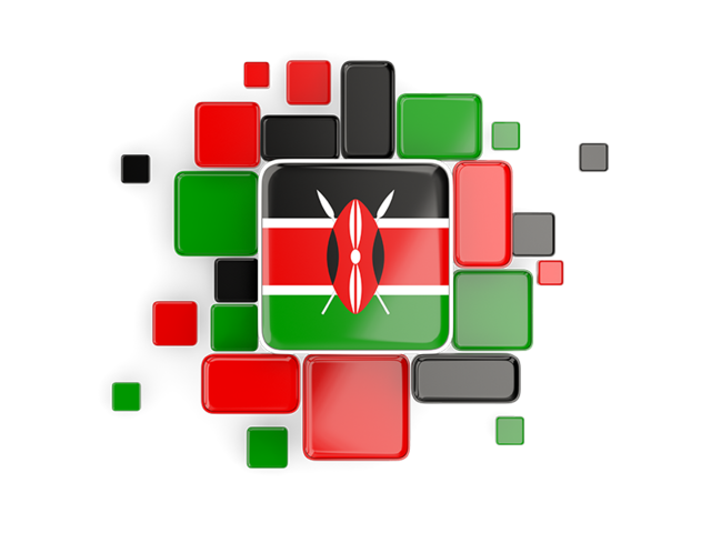 Background with square parts. Download flag icon of Kenya at PNG format