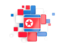 North Korea. Background with square parts. Download icon.