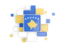 Kosovo. Background with square parts. Download icon.