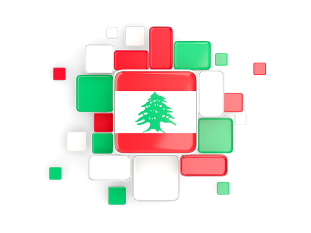 Background with square parts. Download flag icon of Lebanon at PNG format