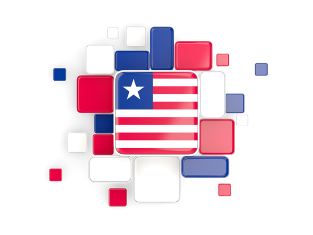 Background with square parts. Download flag icon of Liberia at PNG format