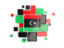 Libya. Background with square parts. Download icon.