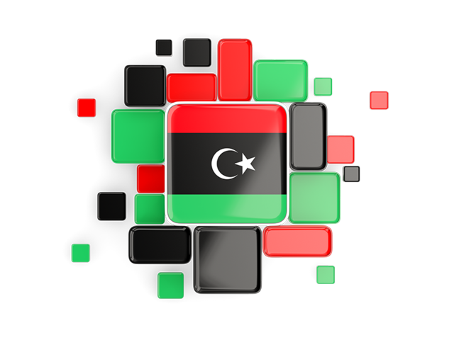 Background with square parts. Download flag icon of Libya at PNG format