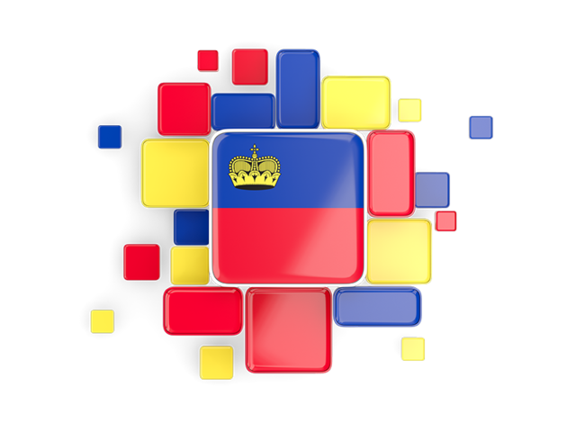 Background with square parts. Download flag icon of Liechtenstein at PNG format