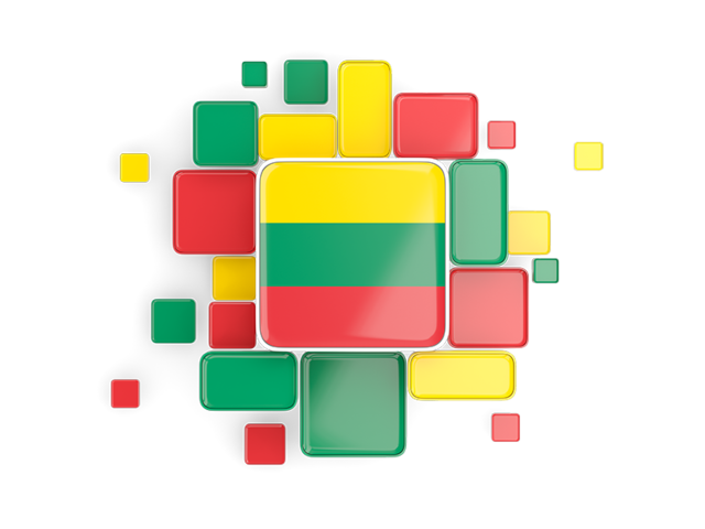 Background with square parts. Download flag icon of Lithuania at PNG format