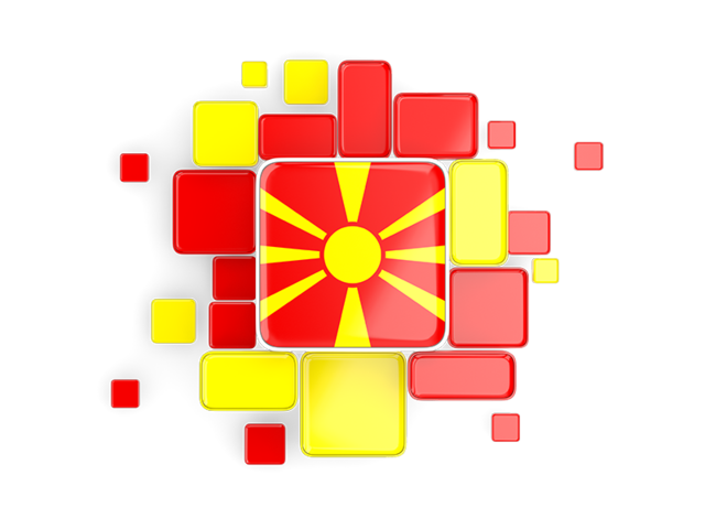 Background with square parts. Download flag icon of Macedonia at PNG format