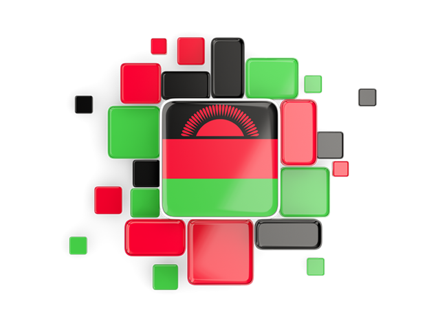Background with square parts. Download flag icon of Malawi at PNG format