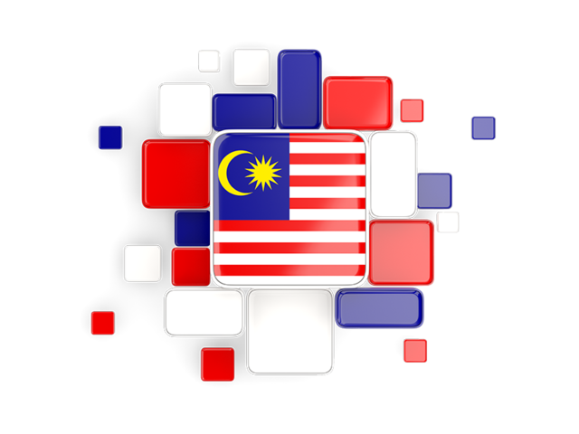 Background with square parts. Download flag icon of Malaysia at PNG format