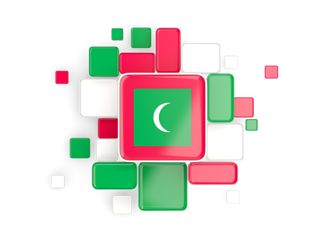 Background with square parts. Download flag icon of Maldives at PNG format