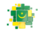 Mauritania. Background with square parts. Download icon.