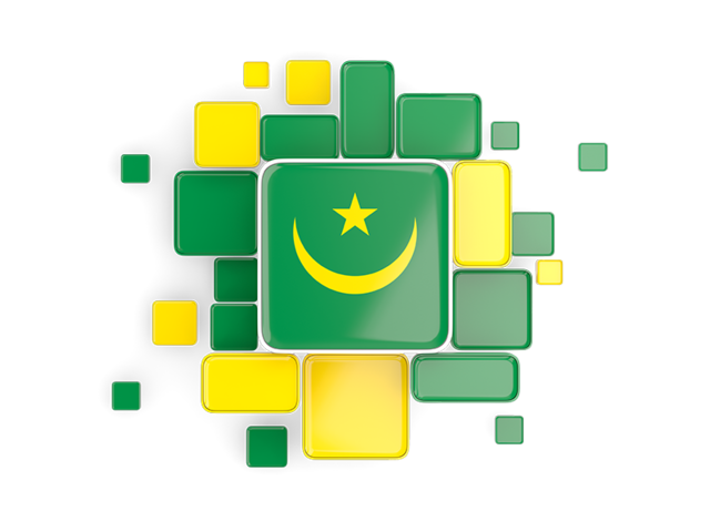 Background with square parts. Download flag icon of Mauritania at PNG format