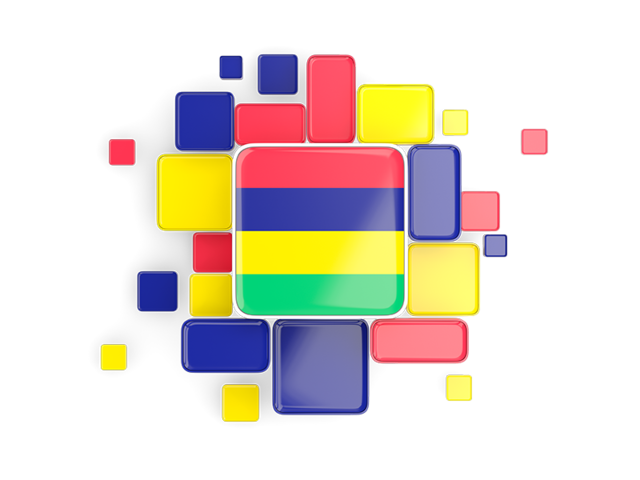 Background with square parts. Download flag icon of Mauritius at PNG format