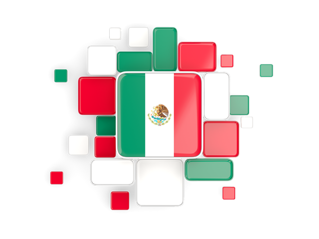 Background with square parts. Download flag icon of Mexico at PNG format