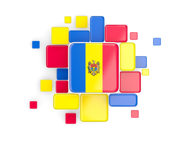 Background with square parts. Download flag icon of Moldova at PNG format