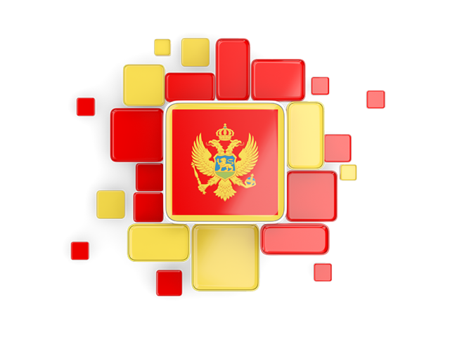 Background with square parts. Download flag icon of Montenegro at PNG format