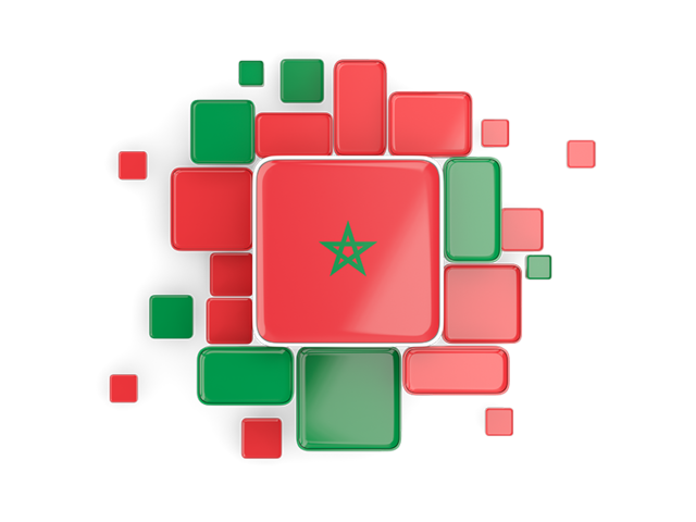 Background with square parts. Download flag icon of Morocco at PNG format