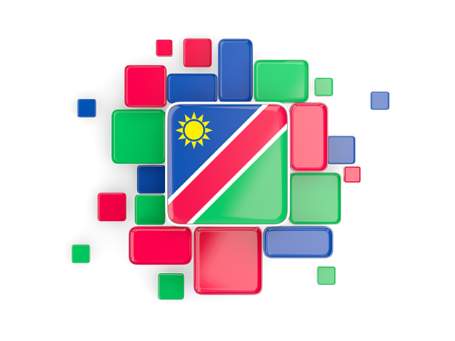 Background with square parts. Download flag icon of Namibia at PNG format